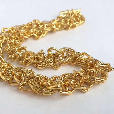 Braided Gold Chains Necklace