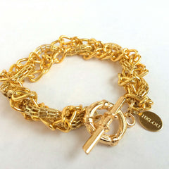 Braided Gold Chains Bracelet