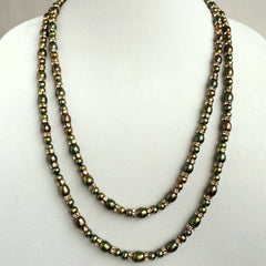 Signature Natural Pearls & Swarovski Crystals Necklace (Double Row)